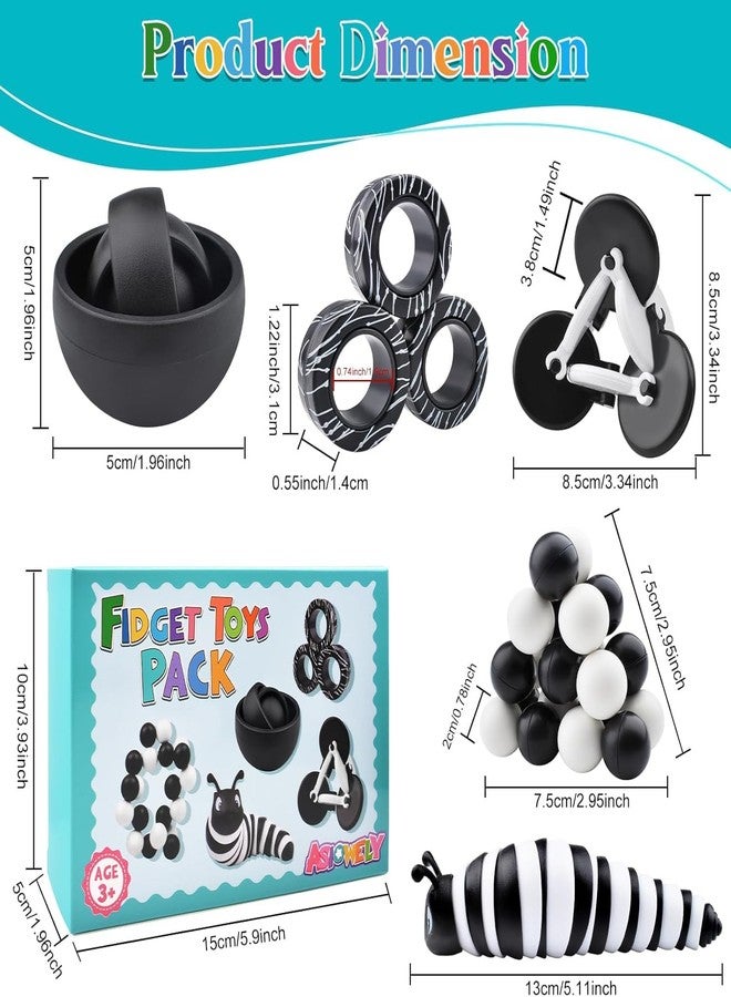 ASIOWELY Fidget Toys Adults Pack, Sensory Toys Set for Kids 8-12 Teen Autism, Desk Toy Stress Relief Fidget Spinners for ADHD Gifts for Children Cool Gadgets for Men - Image 2